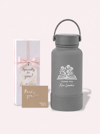 Personalised Engraved Insulated Stainless Steel Osaka Tumbler for Teacher's Day- Flower Book