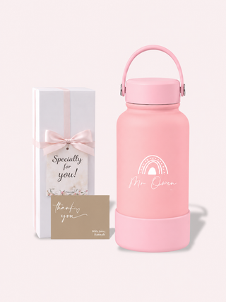 Personalised Engraved Insulated Stainless Steel Osaka Tumbler for Teacher's Day- Rainbow Heart