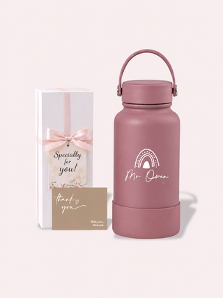 Personalised Engraved Insulated Stainless Steel Osaka Tumbler for Teacher's Day- Rainbow Heart