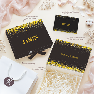Personalised Keepsake Gift Box with Card - Glitter Black