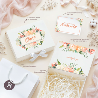 Personalised Keepsake Gift Box with Card - Peach Blossom