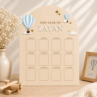 Personalised Baby Milestone Board- Hot Air Balloon