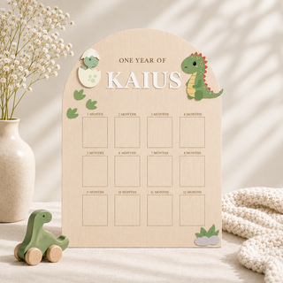 Personalised Baby Milestone Board- Baby Dinosaur