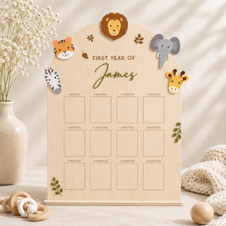 Personalised Baby Milestone Board- Safari