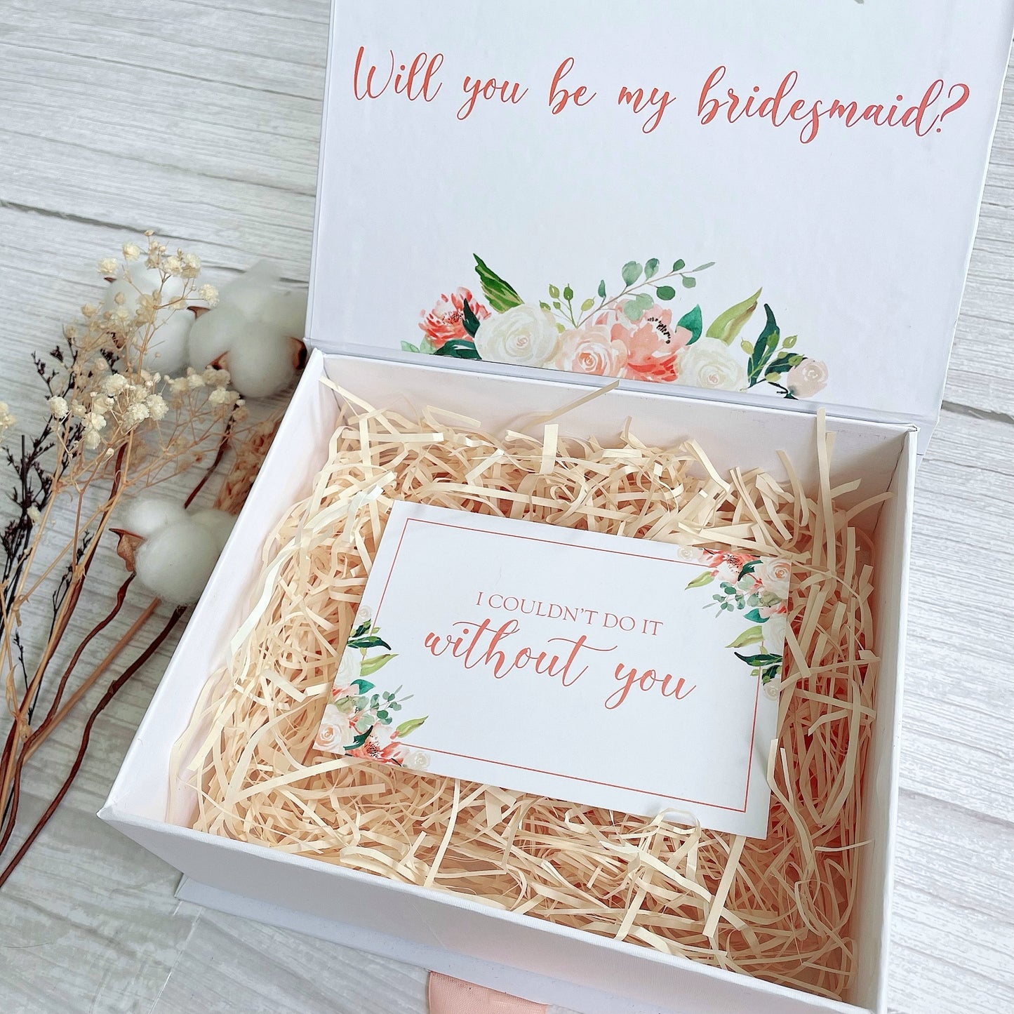 Personalised Keepsake Gift Box with Card - Peach Blossom