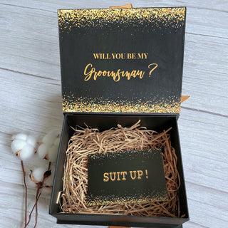 Personalised Keepsake Gift Box with Card - Glitter Black