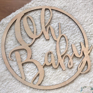 Customised Frame Wood Lasercut / Name Signage - Round