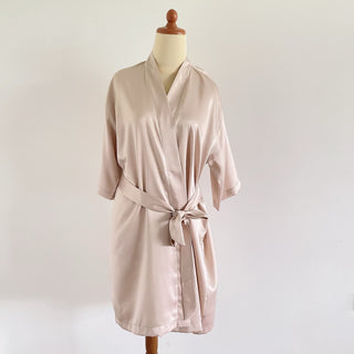 Satin Bridal Robe - Champagne